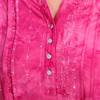 Thumbnail 3: Coral Bay Coral Bay Womens Short Sleeve Button Down Sequin Top 