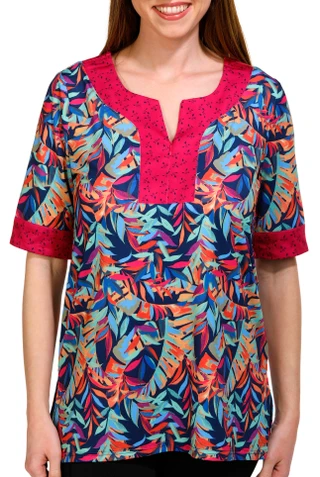 Thumbnail 1: REEL LEGENDS Reel Legends Petite Reel-Tec Elbow Sleeve Micro Palms Tunic 