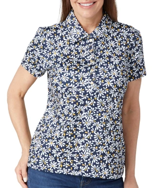Thumbnail 1: Nautica Nautica Womens Short Sleeve Daisy Soft Touch Polo Shirt 