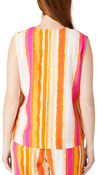 Thumbnail 2: RUNWAY READY Runway Ready Petite Sleeveless Stripe Button Down Top 