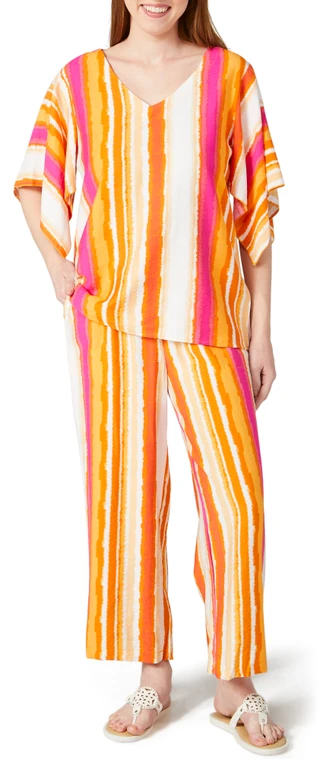 Thumbnail 6: RUNWAY READY Runway Ready Petite Striped Short Sleeve Top 