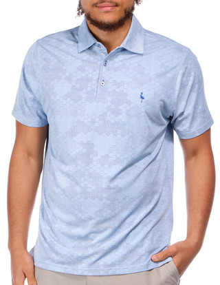 Thumbnail 2: TAILORBYRD Tailorbyrd Men's Short Sleeve Honeycomb Jacquard Polo Tee 