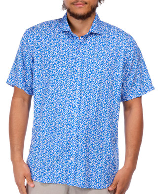 Thumbnail 1: TAILORBYRD Tailorbyrd Men's Short Sleeve Spring Floral Buttoned Shirt 