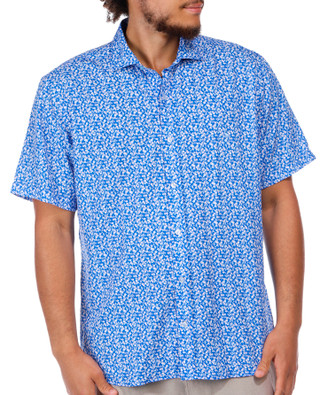 Thumbnail 4: TAILORBYRD Tailorbyrd Men's Short Sleeve Spring Floral Buttoned Shirt 