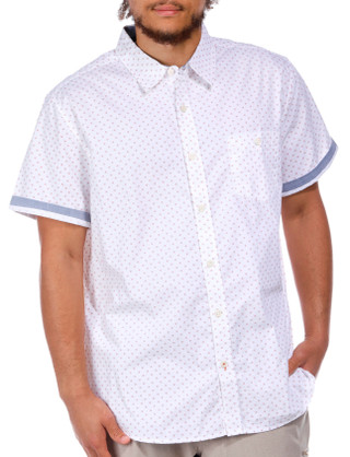 Thumbnail 1: Weatherproof Weatherproof Men's Print Short Sleeve Cotton Poplin Shirt 