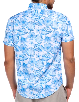 Thumbnail 2: Report Collection Report Collection Men's Short Sleeve Print Woven Sport Shirt 