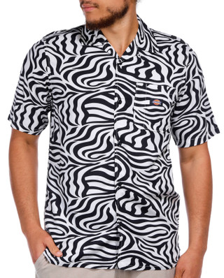 Thumbnail 1: Dickies Dickies Men's Short Sleeve Zebra Print Buttoned Shirt 
