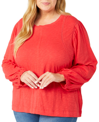 Thumbnail 1: Democracy Democracy Plus Long Sleeve Solid Top 