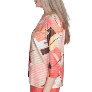 Thumbnail 3: Alfred Dunner Alfred Dunner Petite 3/4 Sleeve Patchwork Top 