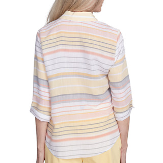 Thumbnail 4: Alfred Dunner Alfred Dunner Womens 3/4 Sleeve Buttoned Striped Top 