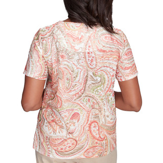 Thumbnail 2: Alfred Dunner Alfred Dunner petite Double-Knotted Paisley Top 