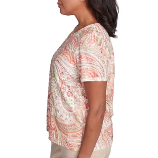 Thumbnail 3: Alfred Dunner Alfred Dunner petite Double-Knotted Paisley Top 