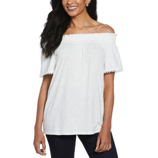 Thumbnail 1: Rafaella Rafaella Womens Short Sleeve Off The Shoulder Top 