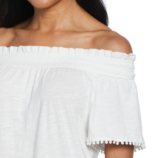 Thumbnail 4: Rafaella Rafaella Womens Short Sleeve Off The Shoulder Top 
