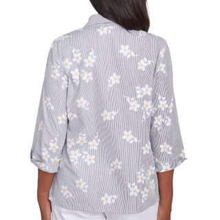 Thumbnail 2: Alfred Dunner Alfred Dunner Petite 3/4 Sleeve Floral Buttoned Top 