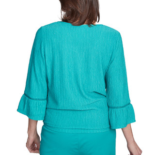 Thumbnail 4: Alfred Dunner Alfred Dunner Womens 3/4 Sleeve Solid Tie Front Top 
