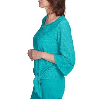 Thumbnail 6: Alfred Dunner Alfred Dunner Womens 3/4 Sleeve Solid Tie Front Top 