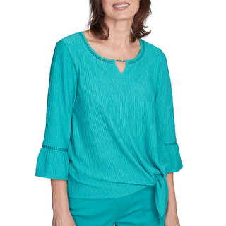 Thumbnail 2: Alfred Dunner Alfred Dunner Womens 3/4 Sleeve Solid Tie Front Top 