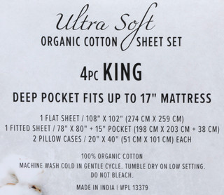 Thumbnail 5: OLIVIA GRAY Olivia Gray Deep Pocket Organic Cotton 4-Piece Sheet Set 