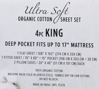 Thumbnail 15: OLIVIA GRAY Olivia Gray Deep Pocket Organic Cotton 4-Piece Sheet Set 