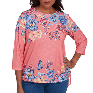 Thumbnail 2: Alfred Dunner Alfred Dunner Womens 3/4 Sleeve Showstopping Floral Top 