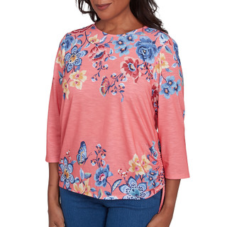 Thumbnail 8: Alfred Dunner Alfred Dunner Womens 3/4 Sleeve Showstopping Floral Top 