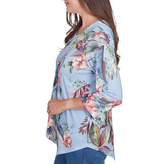 Thumbnail 6: Alfred Dunner Alfred Dunner Womens 3/4 Sleeve Tropical Top with Necklace 