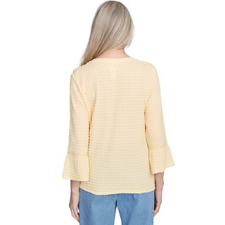 Thumbnail 2: Alfred Dunner Alfred Dunner Petite 3/4 Sleeve Textured Tie Front Top 