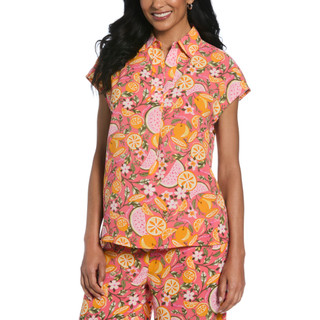 Thumbnail 2: Rafaella Rafaella Womens Short Sleeve Fruit Print Popover Top 