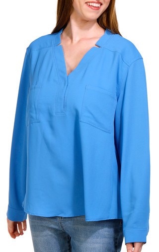 Thumbnail 8: NINE WEST Nine West Womens Long Sleeve Split Neck Top 