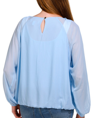 Thumbnail 2: NINE WEST Nine West Womens Long Sleeve Pleated Neck Blouse 