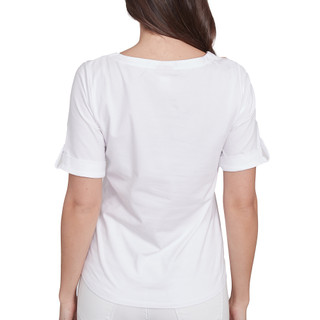 Thumbnail 2: Hearts of Palm Hearts of Palm Womens Elbow Sleeve Leaf Print Top 