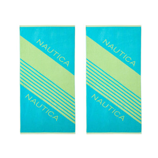 Thumbnail 1: Nautica Nautica 2 Pc. Tilted Logo Jacquard Beach Towel 