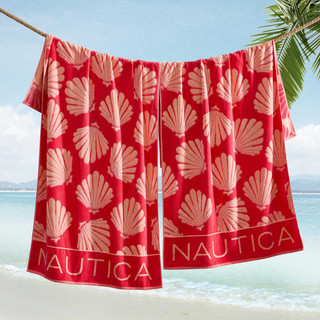 Thumbnail 4: Nautica Nautica 2 Pc Seashell Seashore Jacquard Beach Towel 