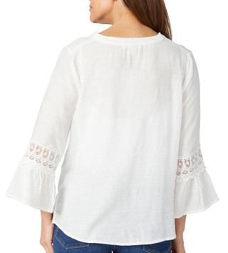 Thumbnail 4: Coral Bay Coral Bay Womens 3/4 Bell Sleeve Buttoned Top 