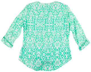 Thumbnail 2: NUCO Nuco Plus 3/4 Sleeve Buttoned Print Top 