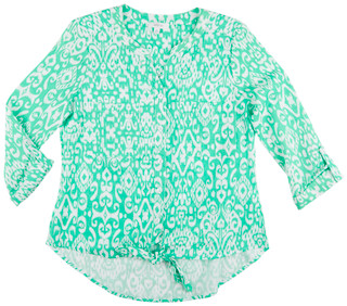 Thumbnail 1: NUCO Nuco Plus 3/4 Sleeve Buttoned Print Top 