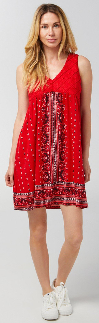 Thumbnail 1: Absolutely Famous Absolutely Famous Womens Sleeveless Red Americana Dress 