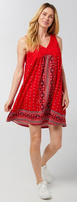 Thumbnail 4: Absolutely Famous Absolutely Famous Womens Sleeveless Red Americana Dress 