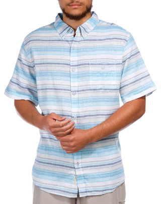 Thumbnail 6: Weatherproof Weatherproof Men's Striped Short Sleeve Buttoned Shirt 