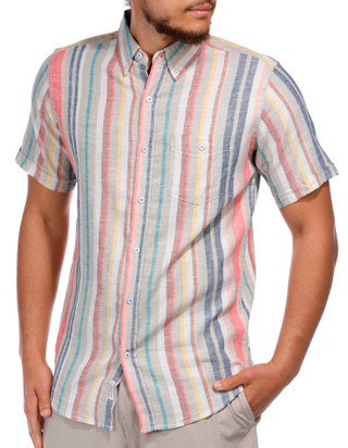 Thumbnail 3: Weatherproof Weatherproof Men's Striped Short Sleeve Buttoned Shirt 