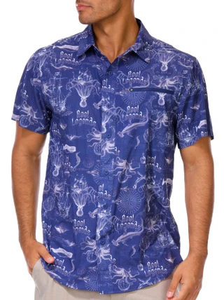 Thumbnail 5: REEL LEGENDS Reel Legends Mens Airflow Swim Button Up Top 