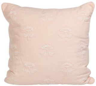 Thumbnail 1: PD HOME PD Home 20x20 Blush Embroidered Floral Decorative Pillow 