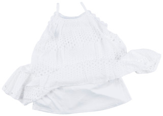 Thumbnail 6: Habitual Habitual Little Girls Eyelet Dress with Lace Trim 