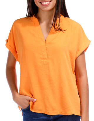 Thumbnail 2: Jolie & Joy Jolie & Joy Juniors Solid Split Neck Short Sleeve Top 
