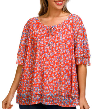 Thumbnail 1: Skyes The Limit Skye's The Limit Womens Short Sleeve Tiered Mesh Top 