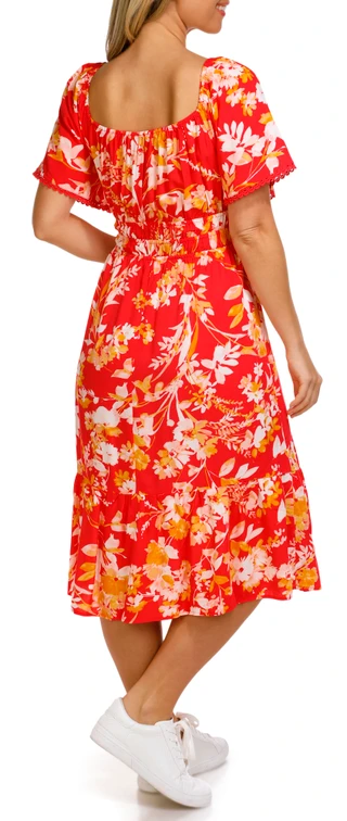 Thumbnail 4: Luxology Luxology Womens Short Sleeve Floral Dress 