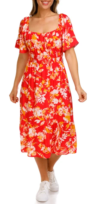 Thumbnail 8: Luxology Luxology Womens Short Sleeve Floral Dress 