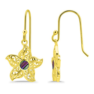 Thumbnail 2: Beach Chic Beach Chic Boxed Gold Tone Starfish Abalone Drop Earrings 