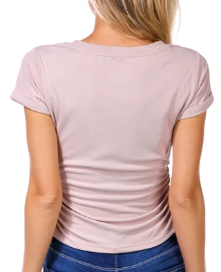 Thumbnail 6: Pink Rose Pink Rose Juniors Solid Ribbed Tee 
